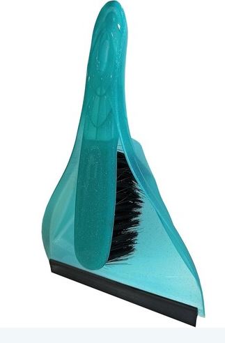 Набор щетка для пола с совком и кромкой Rock n Roll искрящийся зеленый